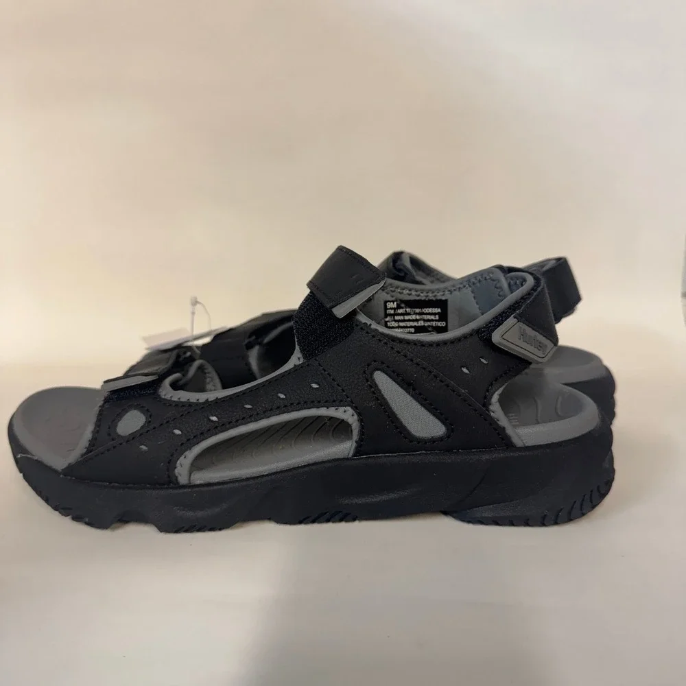 Hurley Odessa Mens Sport Sandals Black Grey Adjustable Straps 1777381 Size 9M